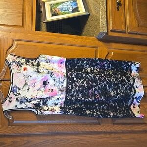 Maggy London Dress with cute lace overlay on skirt. Size 12
